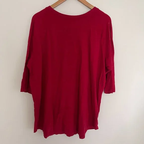 Torrid Women Red Supersoft 3/4 Sleeve Love That For Me Pullover T Shirt Size 3 - Picture 2 of 3